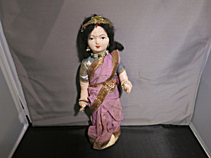 Vintage Harilelas Bombay Indian Doll Cloth Face 10 Inch