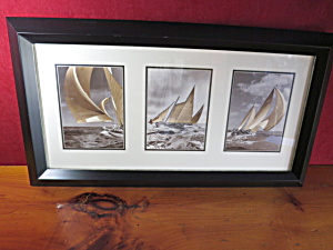 Sailboat Photo Print Framed And Matted 3 Sailboats Made In Canada