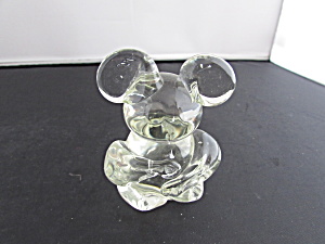 Art Glass Bear Paperweight 1960s Unsigned