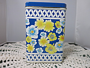 Equal Nutrasweet Sweetener Blue And Yellow Floral Tin 1989