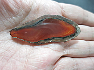 Vintage Agate Geode Slice Fire Orange Burning Rust