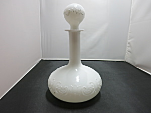Victorian Blown Milk Glass Bottle Apothecary Barber