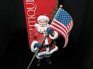 Clothtique God Bless America Santa 2001 Patriotic 12 In