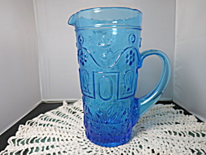 Vintage Art Glass Pitcher Floral Anchor 5.5 Cups Or 54floz