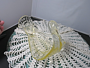 Vintage Art Glass Turkey Display Basket Bowl Centerpiece Rare