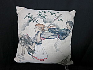 Norman Rockwell Flying High Pillow