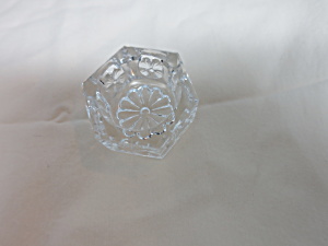 Vintage Crystal Octagon Flower Motif Salt Cellar