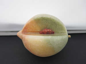 Marble Peach Paperweight Or Fruit Decor Rolly Polly