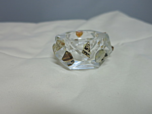 Vintage Crystal Salt Cellar With Tumble Stone Sides Awesome