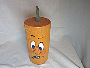 Pumpkin Log Hand Crafted And Painted