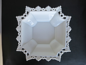Westmoreland Milk Glass Ring And Petal Bowl 10 Inch
