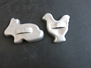 Vintage Cookie Cutters Bunny Rooster Miniature Kids Cutters