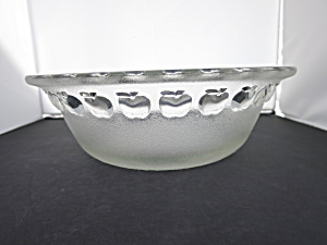 Pressed Glass Apple Serving Bowl Diameter 10 14 Inch