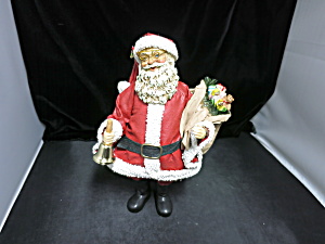 Clothtique Midwest Imports Santa With Bell And Toy Sak