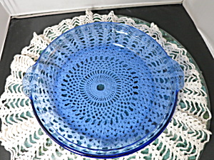 Pyrex Cobalt Blue Pie Plate With Tab Handles 10 Inches