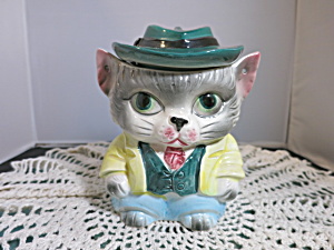 Vintage Royal Sealy Mr. Kitty Cat Cracker Jar Cookie Jar Japan Mi