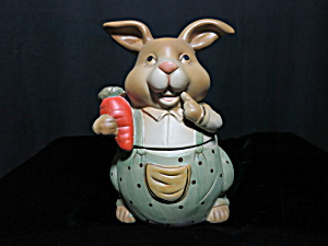 Cracker Barrel Bunny Rabbit Cookie Jar 1997