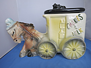 American Bisque Donkey Pulling Cart Cookie Jar