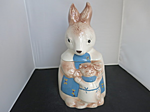 Vintage Bunny Rabbit Cookie Jar Baby Boy Bunny Mamma