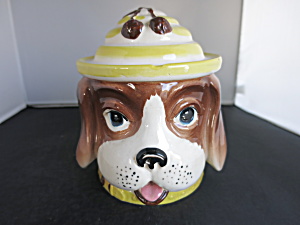 Vintage Dog Cookie Jar Biscuit Jar Cracker Jar