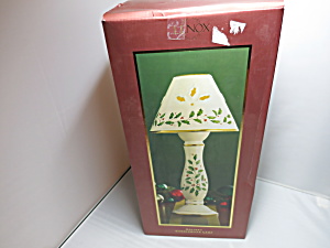 Lenox Holida Candlestick Lamp Holly Berry Votive Tea Light