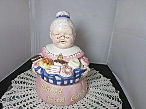 Vintage Granny Cookie Jar Baked With Love Pastries As Is By Cib
