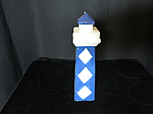 Lighthouse Wax Candle Blue And White