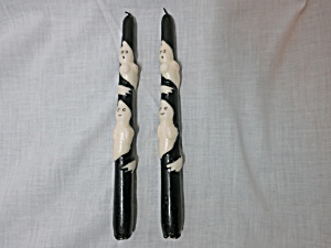 Vintage Ghost Halloween Taper Candles 10 Inch
