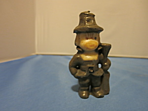 Vintage Gurley Pilgrim Candle With Musket 3 1/4 Inches Tall