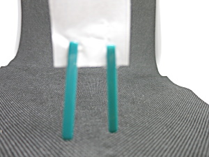 Vintage Turquoise Color Plastic Post Earrings Unsigned