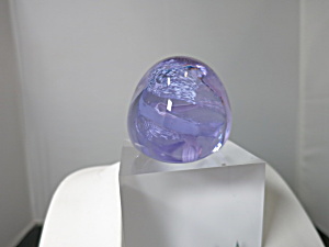 Caithness Pebble Scotland Paperweight Purple Lavender And White