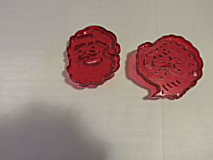 Vintage Turkey And Santa Cookie Cutters Hrm Made In Usa 1960s