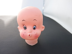 Vintage Doll Head Boy No Hair With Freckles Whistling