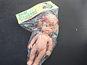 Vintage Doll Craftin Doll With Pigtails 6 1/2 Inch