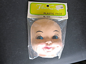 Vintage Plastic Face Mask Doll Head Fibre Craft No 1223
