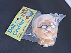 Vintage Grandpa Apple Head Doll Head With Specs