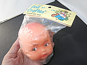 Vintage Doll Craftin Newborn Baby Head 3 Inch Rubber Mi