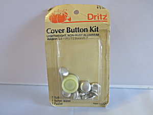 Vintage Dritz Cover Button Kit 7 Buttons Unopened Package