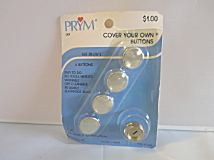 Vintage Prym Cover Your Own Buttons Unopened Package 4 Buttons