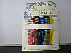 Vintage Waldor Pockets Comb Combs Display New Old Stock