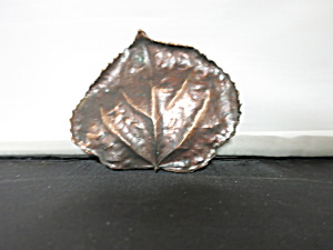 Bergamot Brass Works Belt Buckle Aspen Leaf Copper Tone 1974