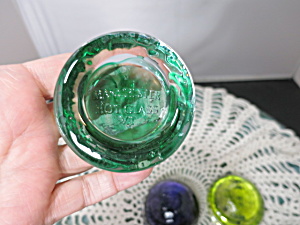 Vintage Manchester Hot Glass, Vermont, Tea Light Holder Green