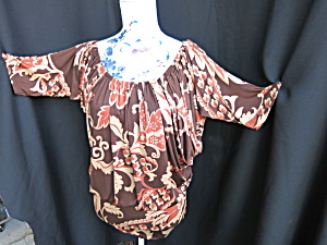 Vintage Scoop Neck Batwing Blouse Hand Tailored Size L