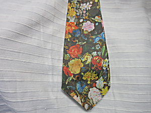 Vintage Connie Lane Mens Silk Neck Tie Floral