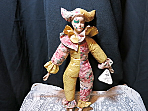 Sugar Loaf Creations Porcelain Clown Doll Mardi Gras