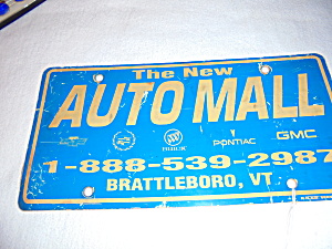 Auto Mall License Plate Advertising