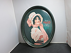 Betty Girl Drink Coca Cola Oval Metal Tray 1914 Reproduction 1972