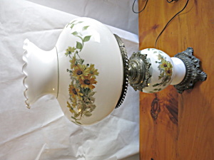 Vintage Gone With The Wind Milk Glass 3 Way Lamp L&l Lwmc 1971