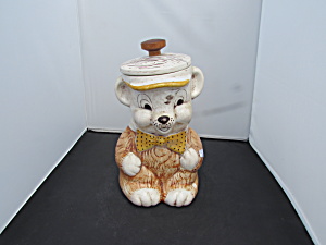 Treasure Craft Bear With Polka Dot Bow Tie Cookie Jar