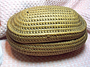 Native American Coil Weaved Basket With Cover